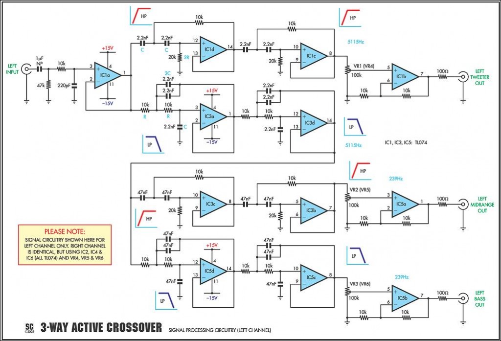 Original active crossover circuit